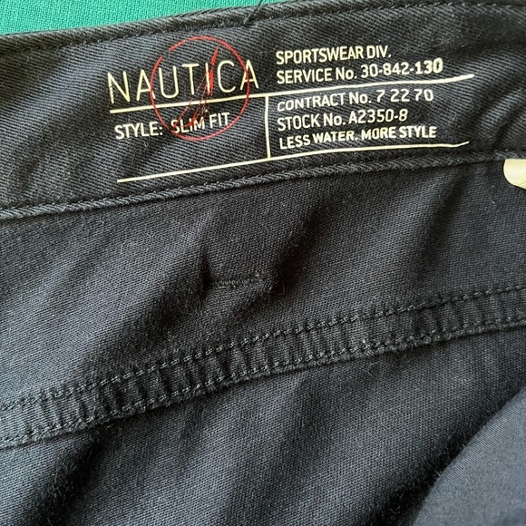 NAUTICA Slim Fit Men’s Dark Blue Zip Up Pants. Size 36Wx32L. - Picture 3 of 6